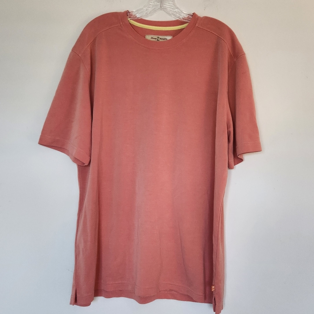 Tommy Bahama Tencel Shirt Salmon Peach Orange Crewneck Soft Comfortable Large